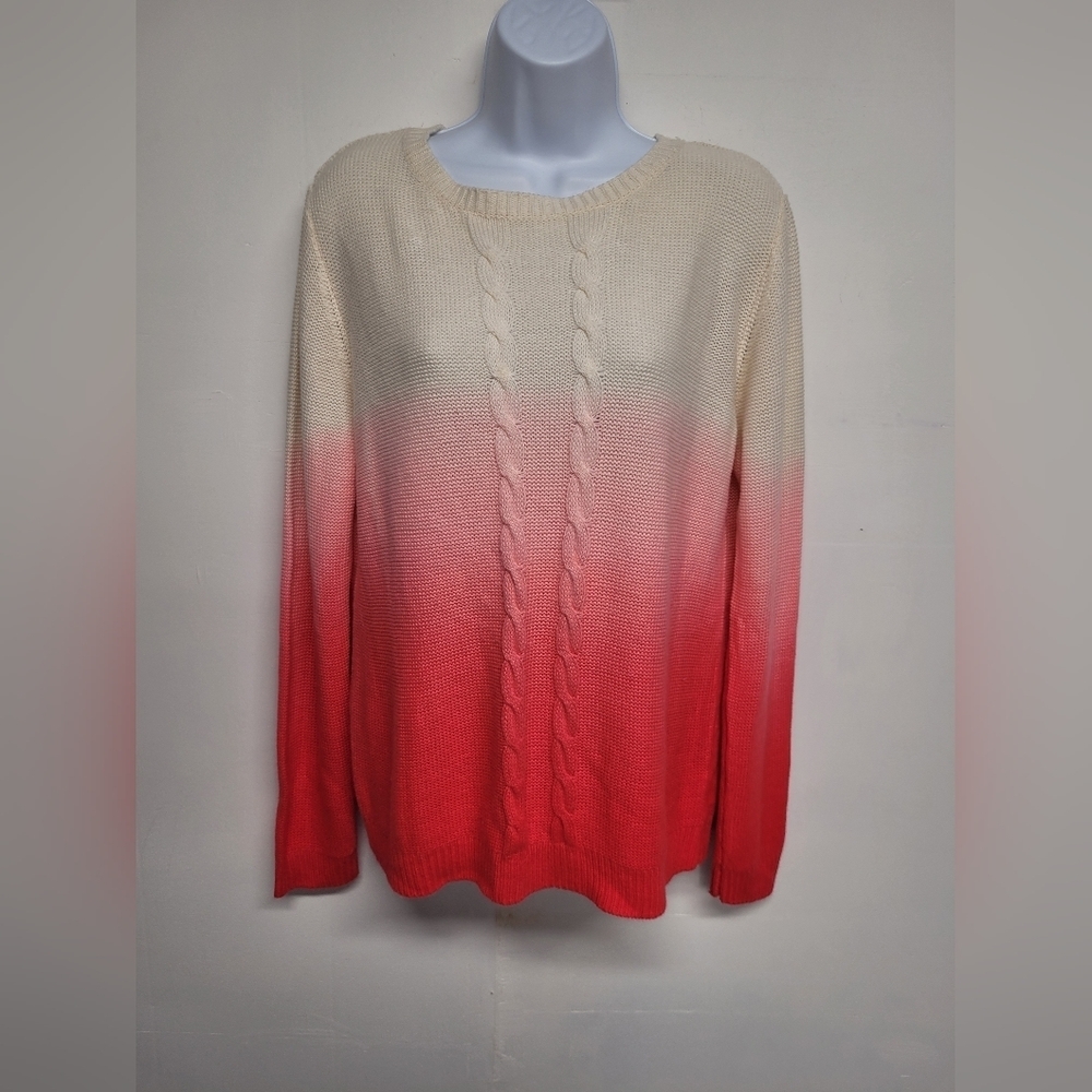Rebellious One XL Jr. Knit Crew Sweater Ombre Punk White